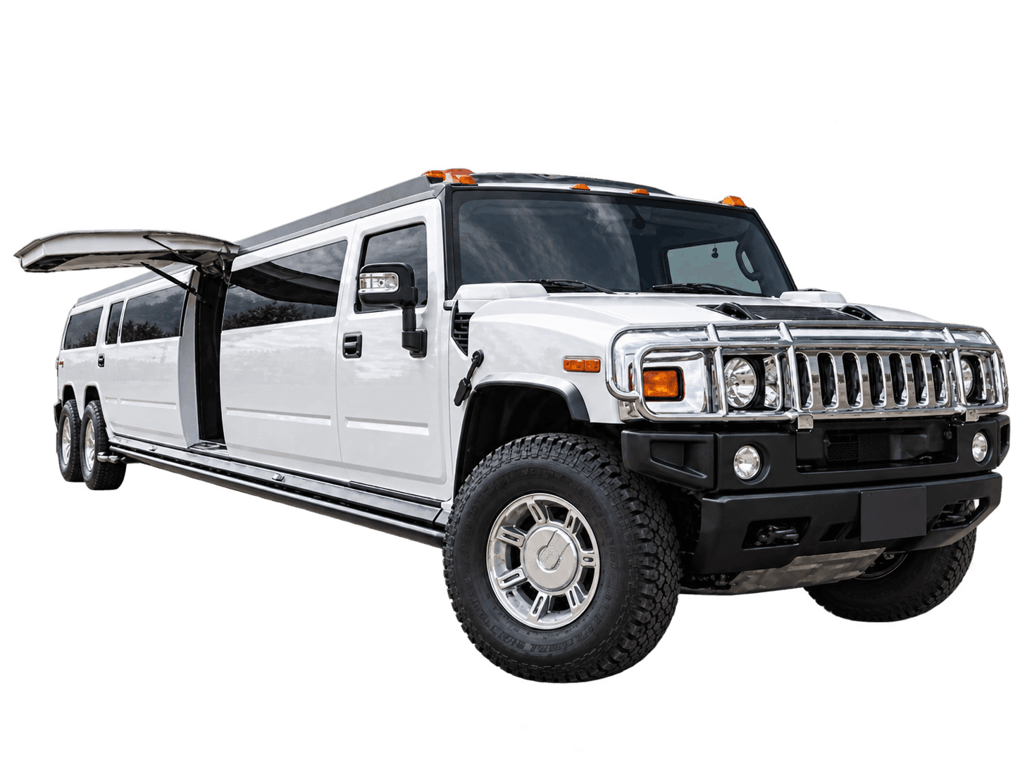 White Hummer H2 stretch limousine for party limo service in Brooklyn