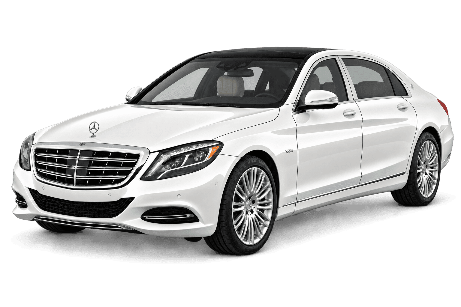 White Mercedes S Class sedan for wedding limo service in Brooklyn